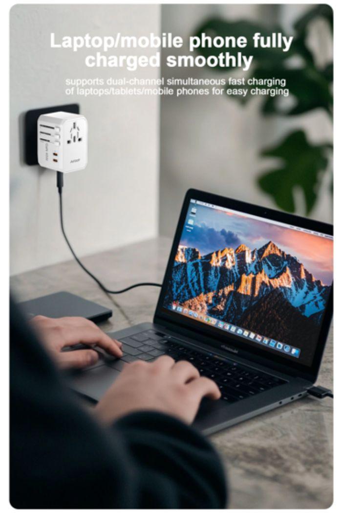 Airbot SingaporeAirbot 308MAX Universal Travel Plug Adapter 45W International Worldwide Multi Adapter with USB + Type - C PDAir - 308 MAX