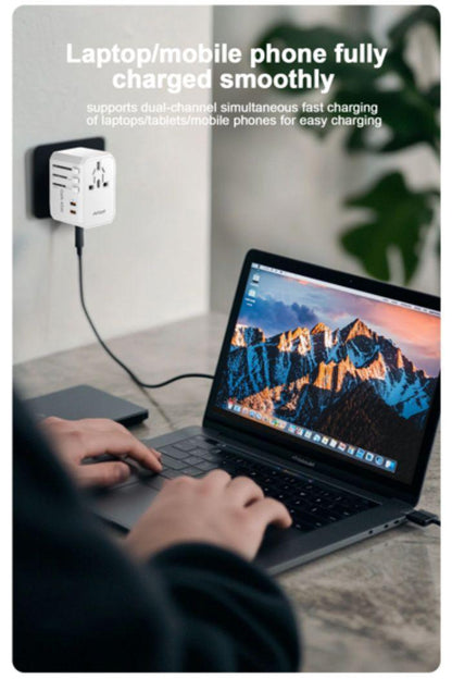 Airbot SingaporeAirbot 308MAX Universal Travel Plug Adapter 45W International Worldwide Multi Adapter with USB + Type - C PDAir - 308 MAX